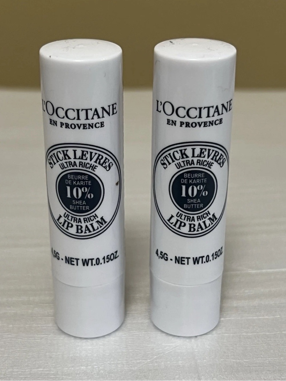 2-Pack L'occitane SHEA BUTTER ULTRA RICH LIP BALM 0.15oz /4.5G. NEW